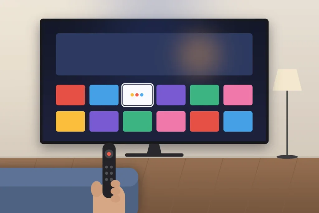 Smart TV home screen with app tiles and a remote, used to activate Peacock on a smart TV