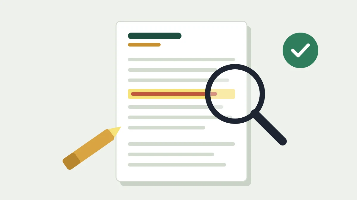 Magnifying glass over a highlighted error on a report, a key first step to fix a credit score