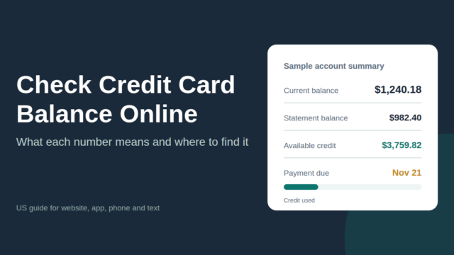 How to Check Credit Card Balance Online