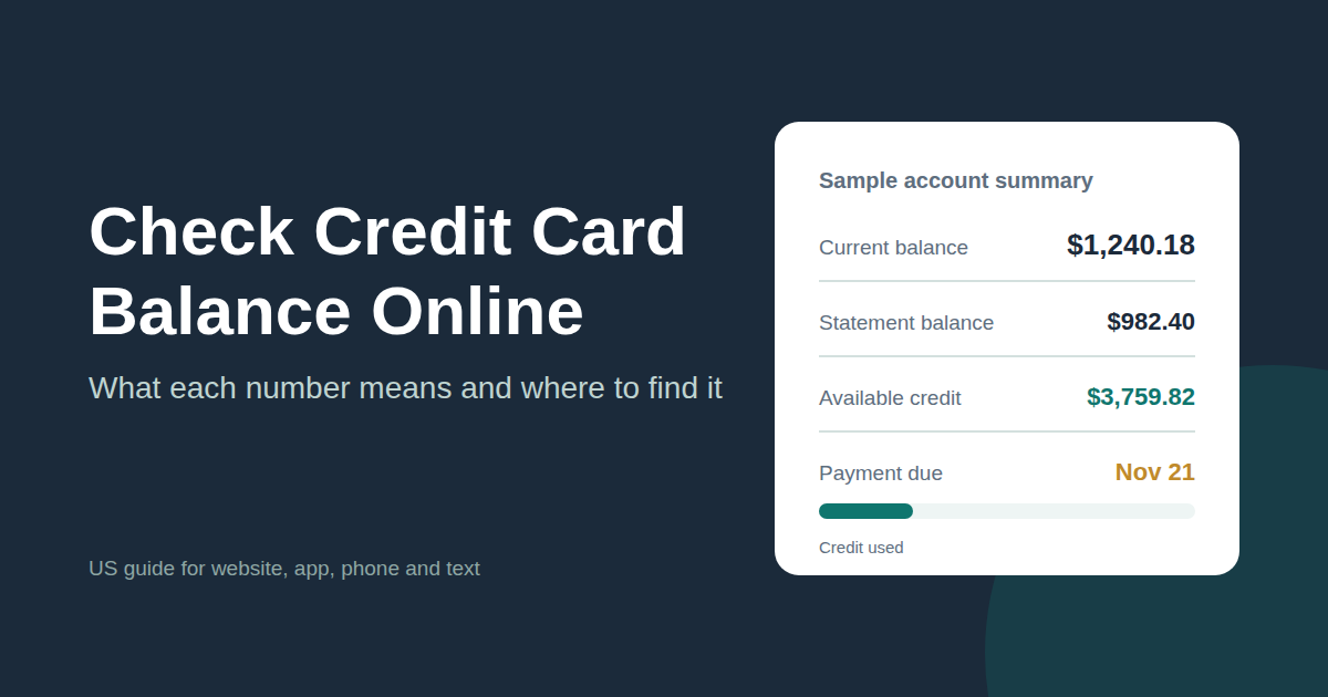 How to Check Credit Card Balance Online
