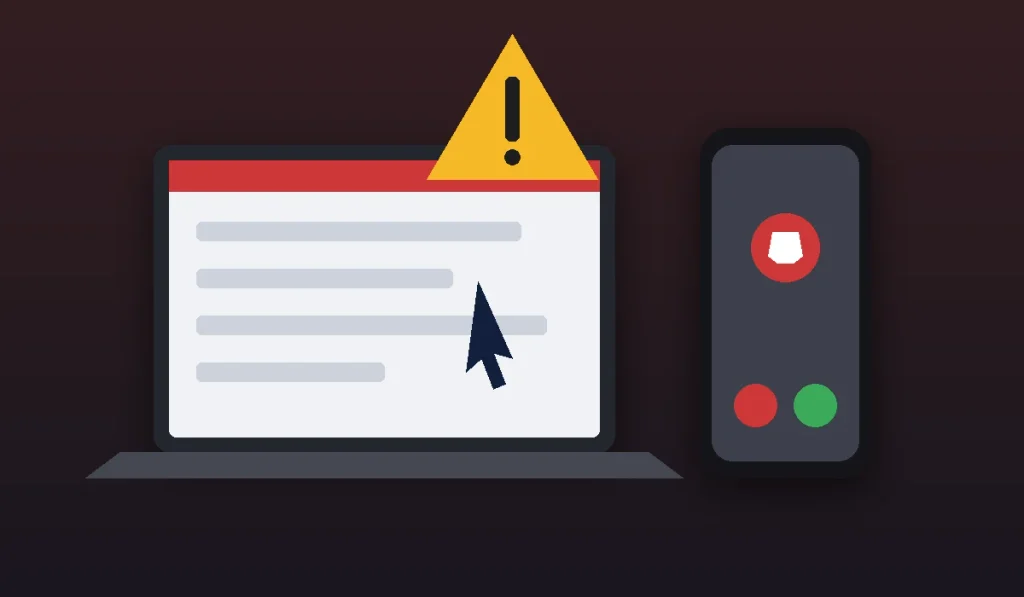 Laptop with a fake virus alert and a phone call, a common McAfee activation scam pattern