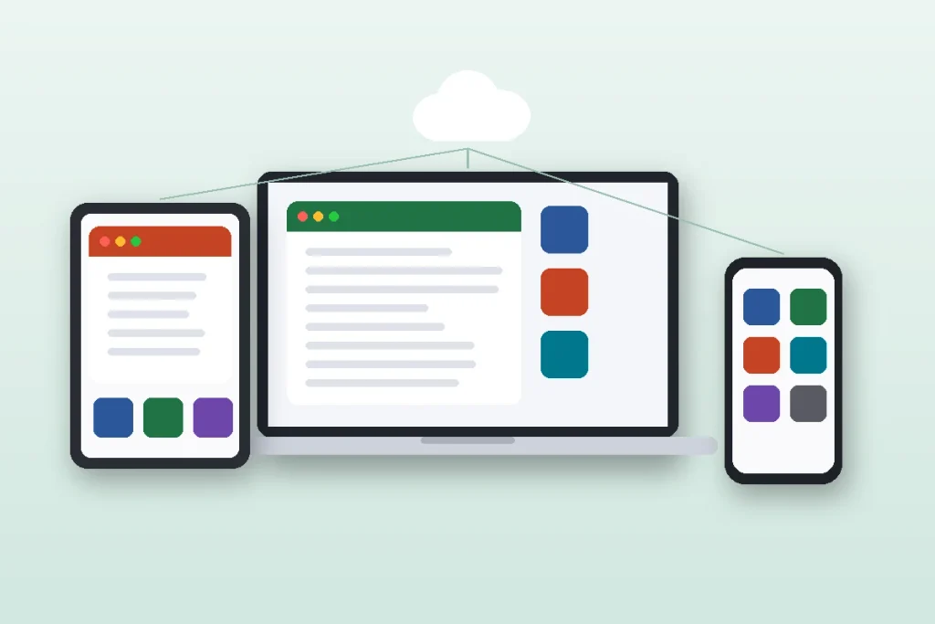 Laptop, tablet, and phone signed in to one Microsoft Office 365 subscription