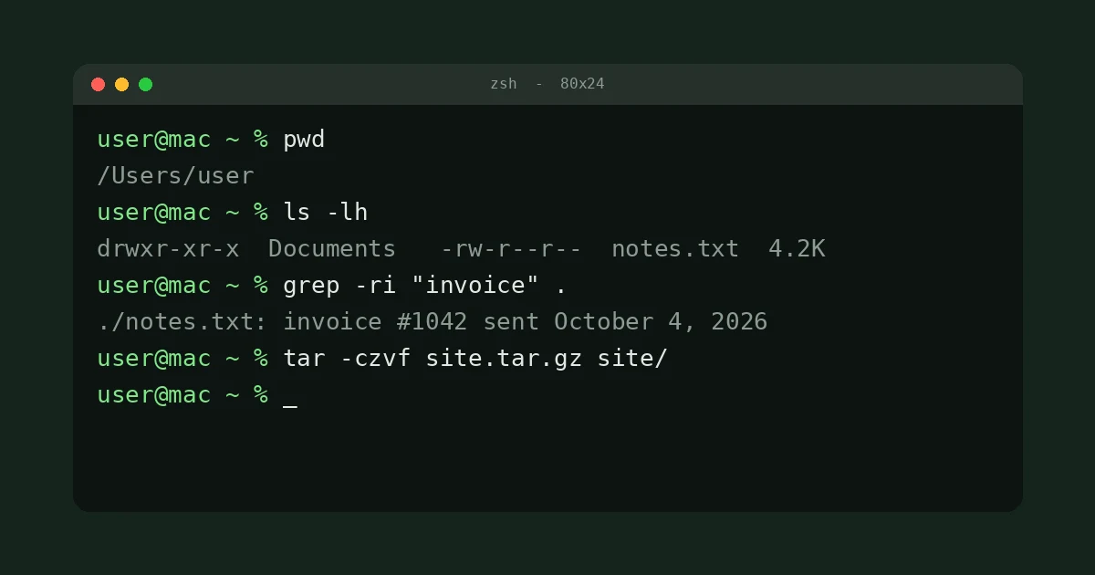 Terminal Commands Cheat Sheet for Mac & Linux